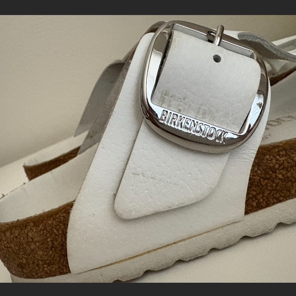 Birkenstock unisex Gizeh big buckle white sandals EU 38 / US W7 M5 - Picture 6 of 9